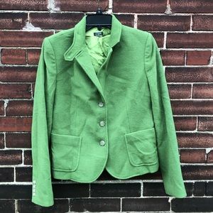 J.Crew Green Wool Lined Blazer